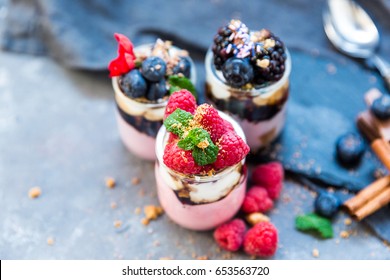 Fresh Black Forest Cherry Dessert In A Glass