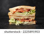 Fresh BLT Sandwich with Bacon Lettuce and Tomato