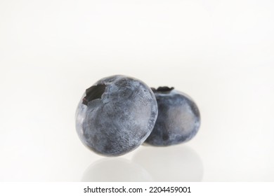 Fresh Blueberries Isolated On White Background. Minimalism. Healthy Food, Vitamins, Antioxidants. Healthy Lifestyle, Diet. There Are No People In The Photo.