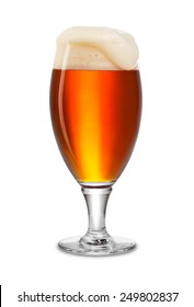 Fresh Bock Beer In Tulip On White Background