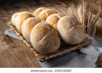 Fresh bread for breakfast. Selective focus.