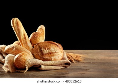 Fresh Bread On Dark Background