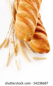 Fresh Bread Over White Background