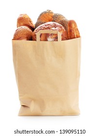 Fresh Bread In Paper Eco Bag.