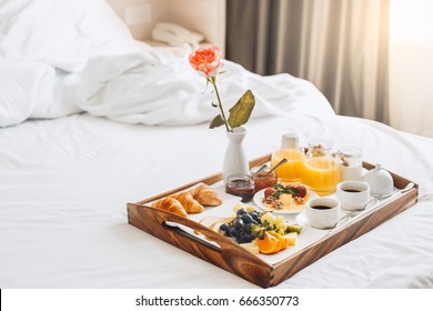 Fresh breakfast isolated no people room service