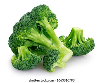 fresh broccoli isolated on white background closeup - Shutterstock ID 1663810798