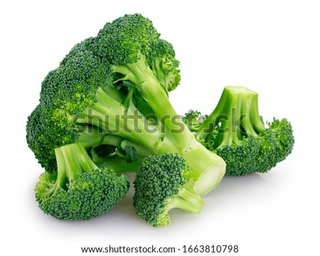 fresh broccoli isolated on white background closeup