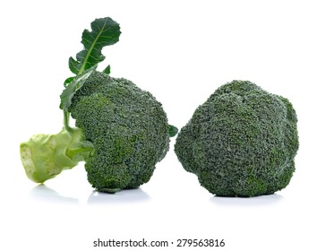 Fresh Broccoli On White Background