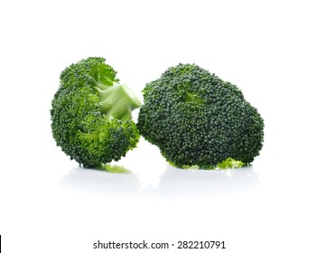 Fresh Broccoli On White Background