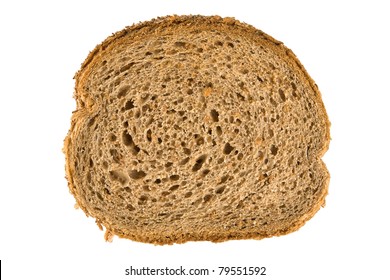 Fresh Brown Bread Slice Isolated On White Background