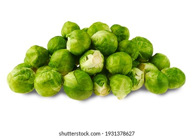 Fresh Brussel Sprouts Isolated On White Background