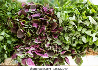 Fresh Bunches Of Choy Sum At The Hong Kong Wet Market