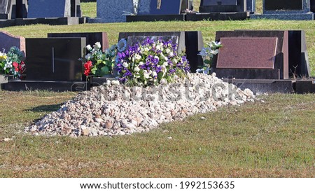 Fresh burial plot in a grave yard