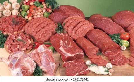 Fresh Butcher Cut Meat Assortment Garnished