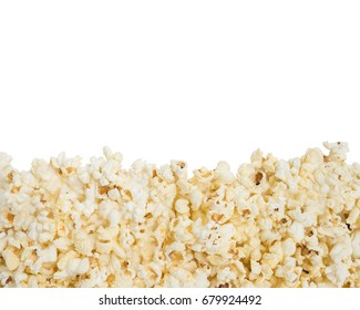 Fresh butter popcorn with the copy space on the white background. - Shutterstock ID 679924492
