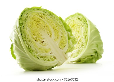 Fresh Cabbage Isolated On White