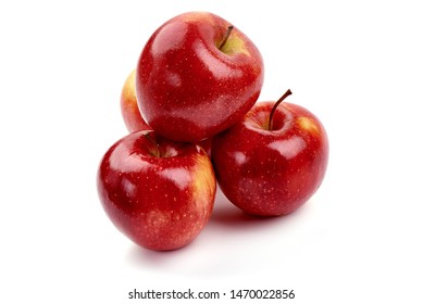 Fresh Cameo Apples, Isolated On White Background.