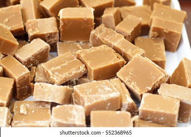 Fresh Caramel Fudge On The Steet Market