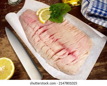 Fresh Carp Fillet With Knife