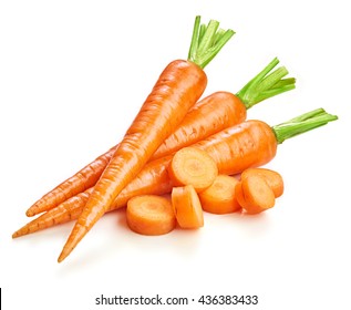 Fresh Carrots Isolated On White