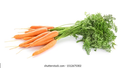 Fresh Carrots On White Background