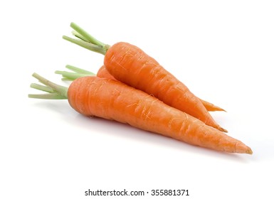 Fresh Carrots On White Background