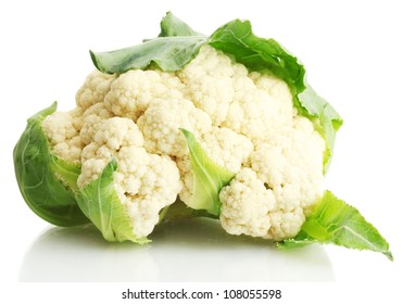 Fresh Cauliflower Isolated On White