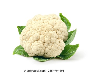 Fresh cauliflower isolated on white background. Clipping path.