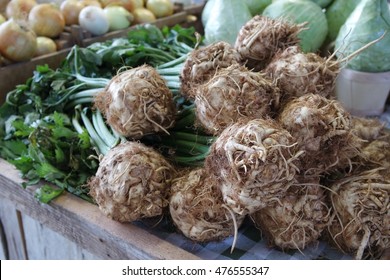 Fresh Celeriac For Sale At The Market