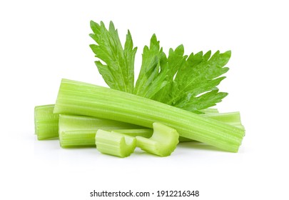 fresh celery isolated on white background - Shutterstock ID 1912216348
