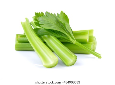 Fresh Celery On White Background