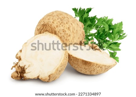Fresh celery root isolated on white background