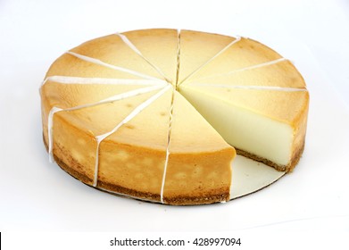 Fresh Cheese Cake Isolated On White Background