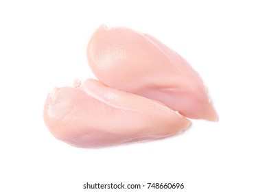 Fresh chicken fillet isolated on white background 
