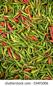 Fresh Chillies At Market In Ubud Bali Indonesia