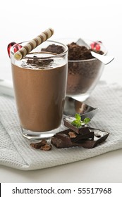 Fresh Chocolate Milk Shake Close Up Shoot