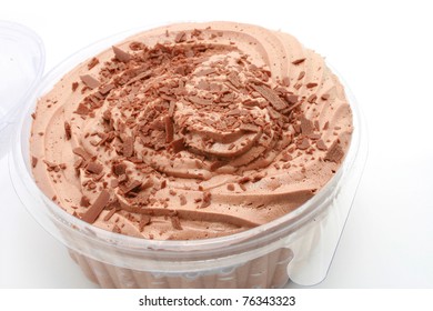 Fresh Chocolate Mousse Isolated On White