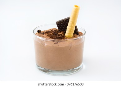 Fresh Chocolate Mousse. Isolated Photo