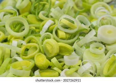 Fresh Chopped Sliced Leek Closeup