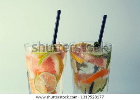 Similar – Infused fruit water cocktails and green vegetable smoothies