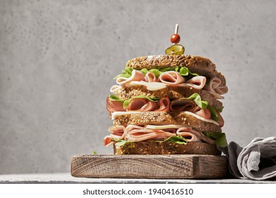 Fresh club sandwich with ham and cheese - Powered by Shutterstock