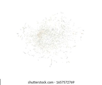 Fresh Coconut Flakes On White Background, Top View