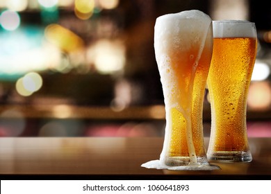 Fresh Cold Beer In Bar 