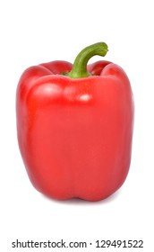 Fresh Colored Capsicum Isolated On White Background