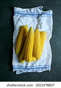 Fresh Corn Cobs. From top