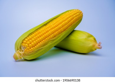 Fresh Corn Or Maize Isolated In White Background