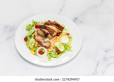 Fresh Corn Salad Bowl And Meat