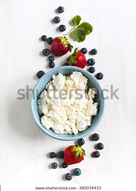 Fresh Cottage Cheese Berries Healthy Eating Stock Photo Edit Now
