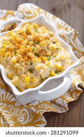 Fresh Creamy Crock Pot Corn On A Table