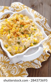 Fresh Creamy Crock Pot Corn On A Table